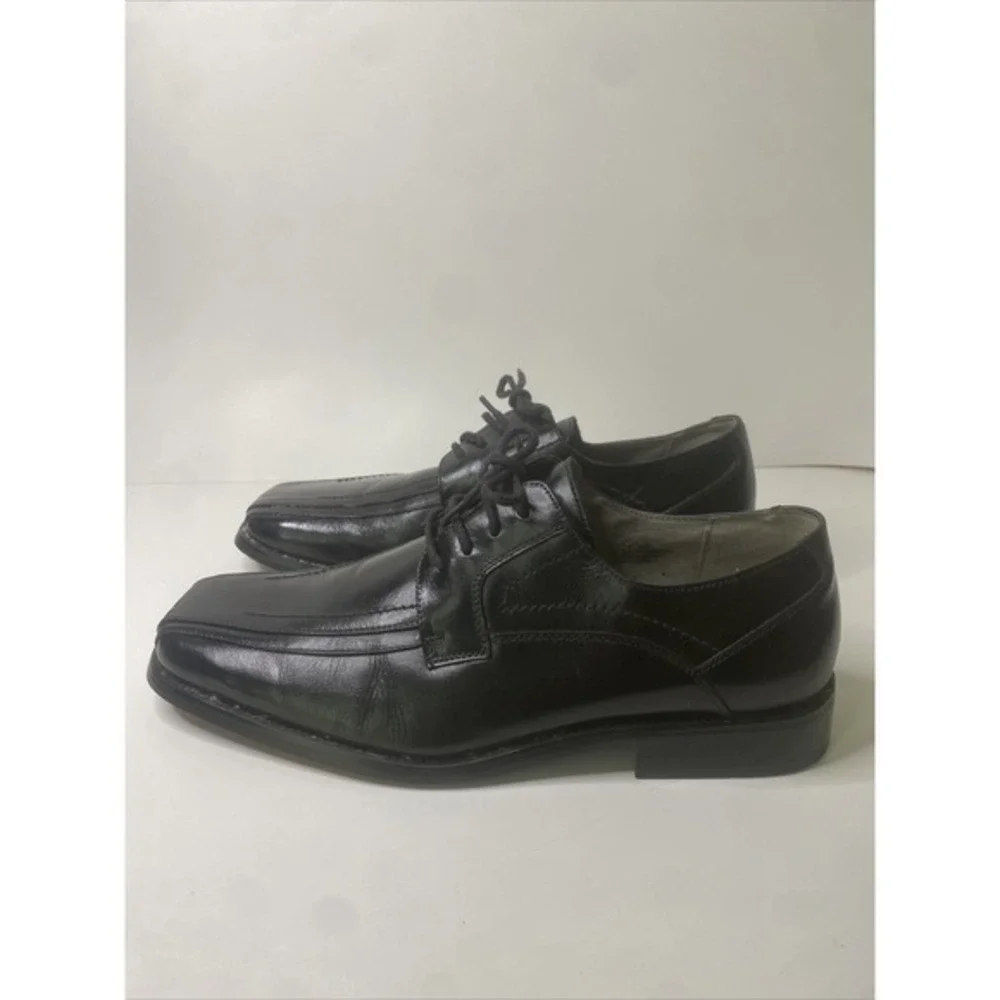STACY ADAMS LEATHER DRESS SHOE GALLAGHER SZ 11M (23274-01)‎ BLACK VERY GOOD